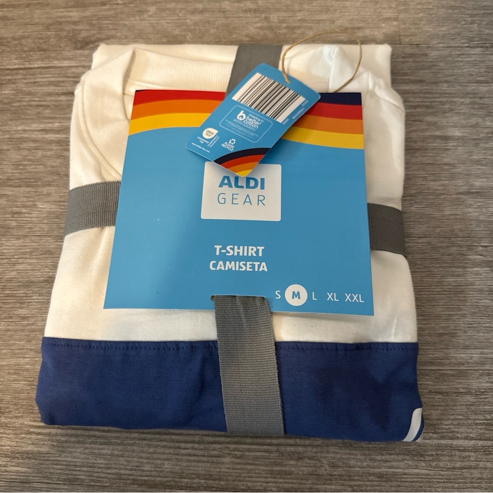 White and Blue Short Sleeve Tees with Soft Cotton Fabric